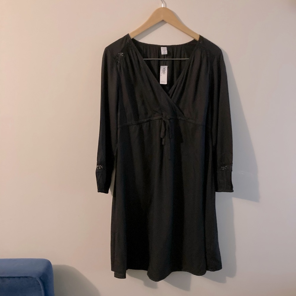 Old Navy Black Bohemian Maternity Dress Fall Dress Women’s Size M